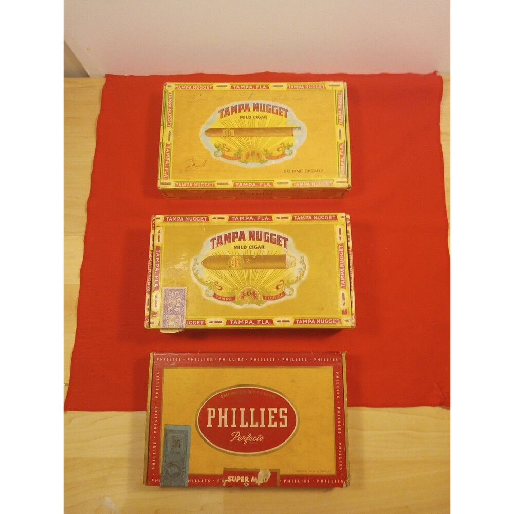 CIGAR BOXES ***EMPTY***/ 3 TOTAL/ FAST SHIP/ TAMPA/ PHILLIES
